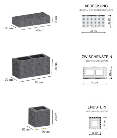 SHOT Mauersystem Graphit